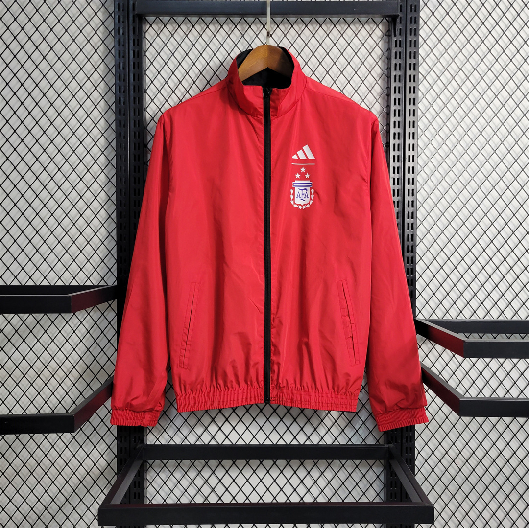 2024 Argentina Red and Black Reversible Windbreaker Double-Sides Jacket Supllier Yupoo 2