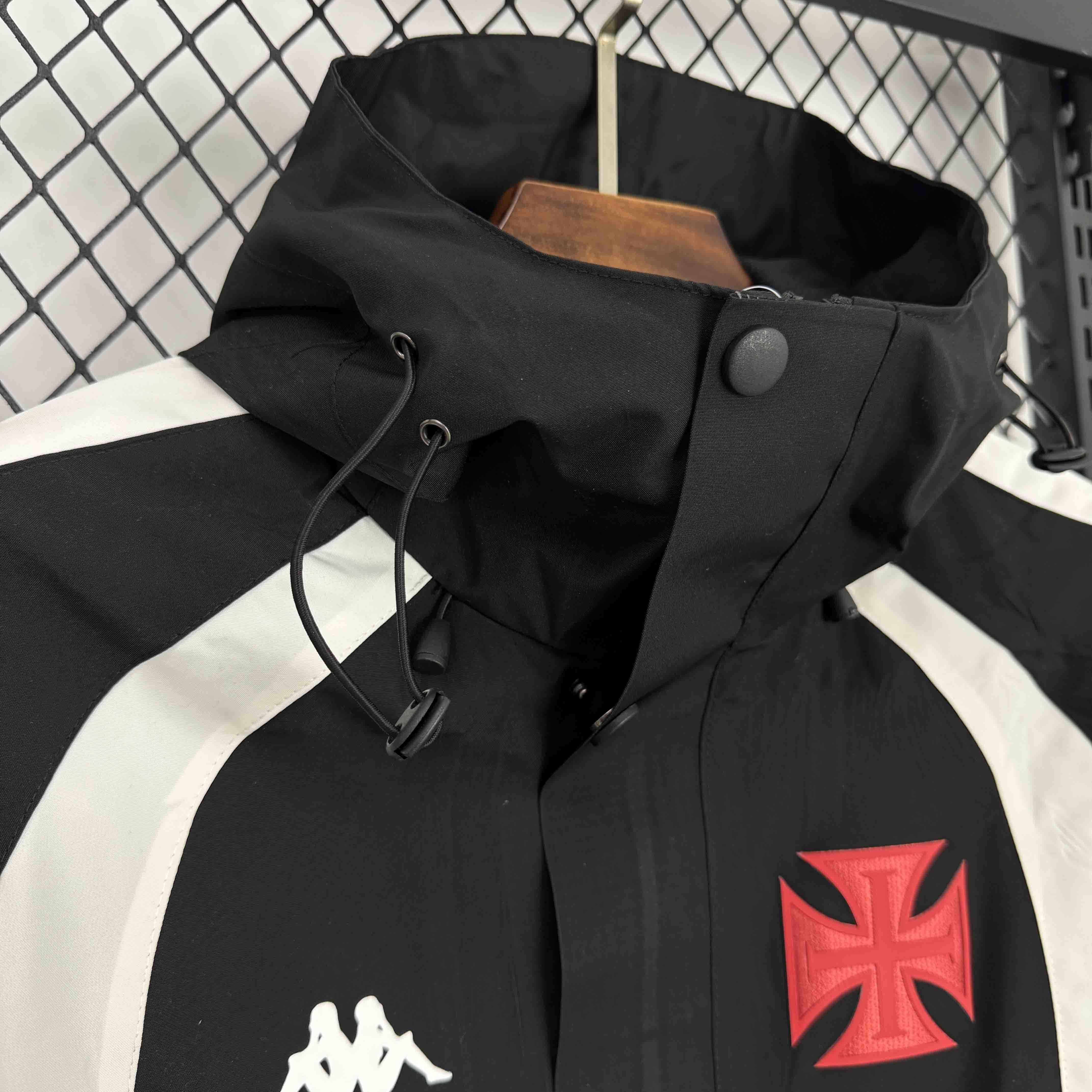 24-25 Vasco Da Gama Black Windbreaker Jacket AAAAJersey Dropship Yupoo 3