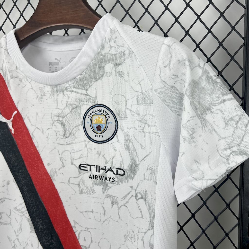 25-26 Manchester City Away Kid Kits Youth Apparels AAAAJersey Dropship Yupoo 1