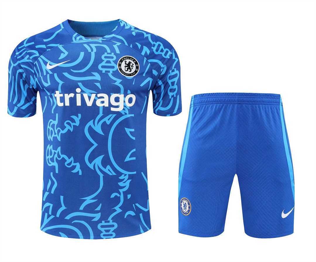 22-23 Chelsea training suit Short Sleeve kit Blue Camo 9