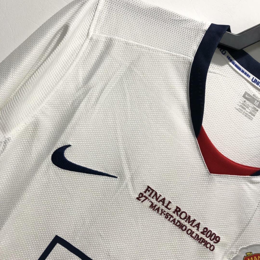 08-09 Manchester United away white UCL final long sleeve 15
