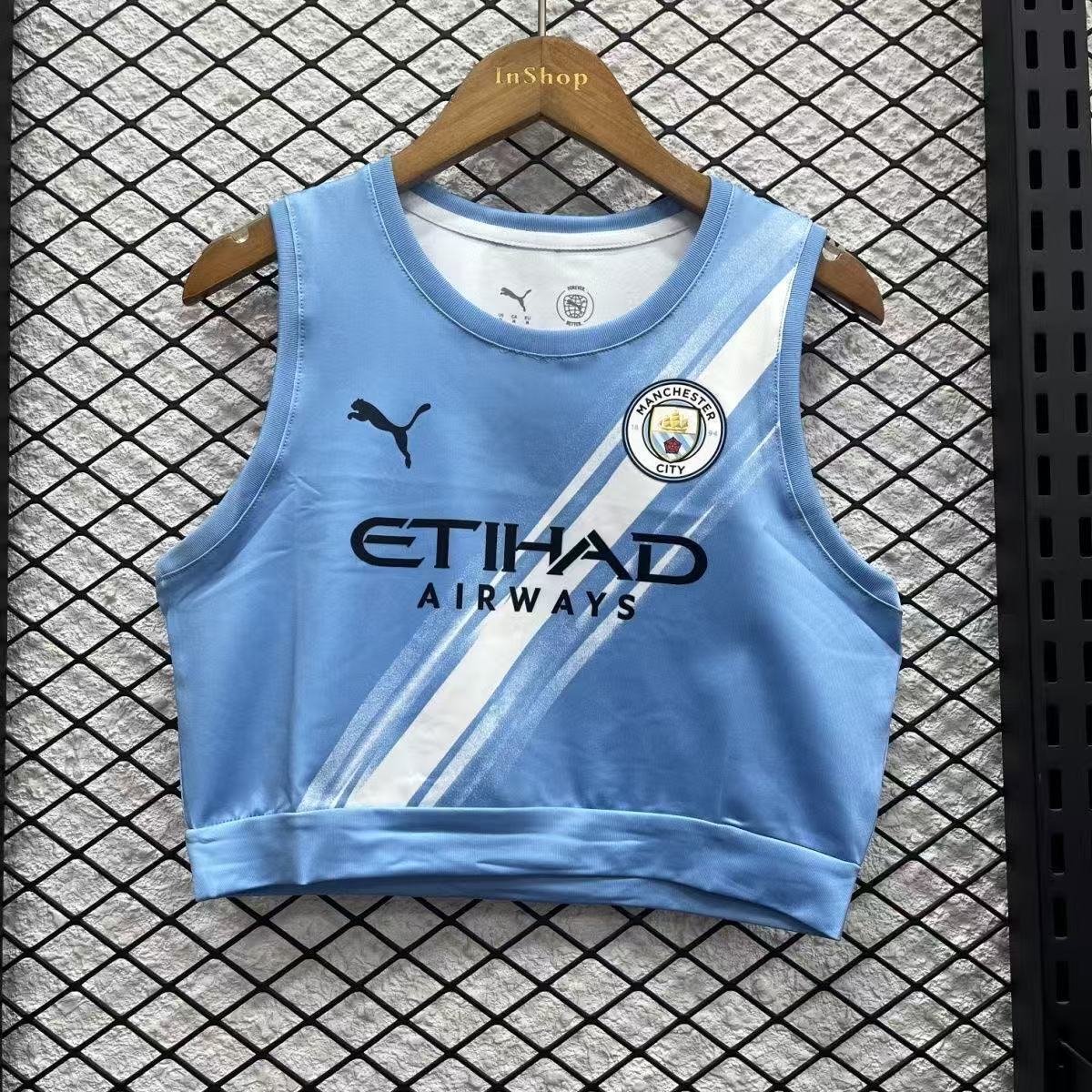 25-26 Manchester City Home Women Yoga Vest Kit Soccer T-Shirt AAAAJersey Supply Yupoo