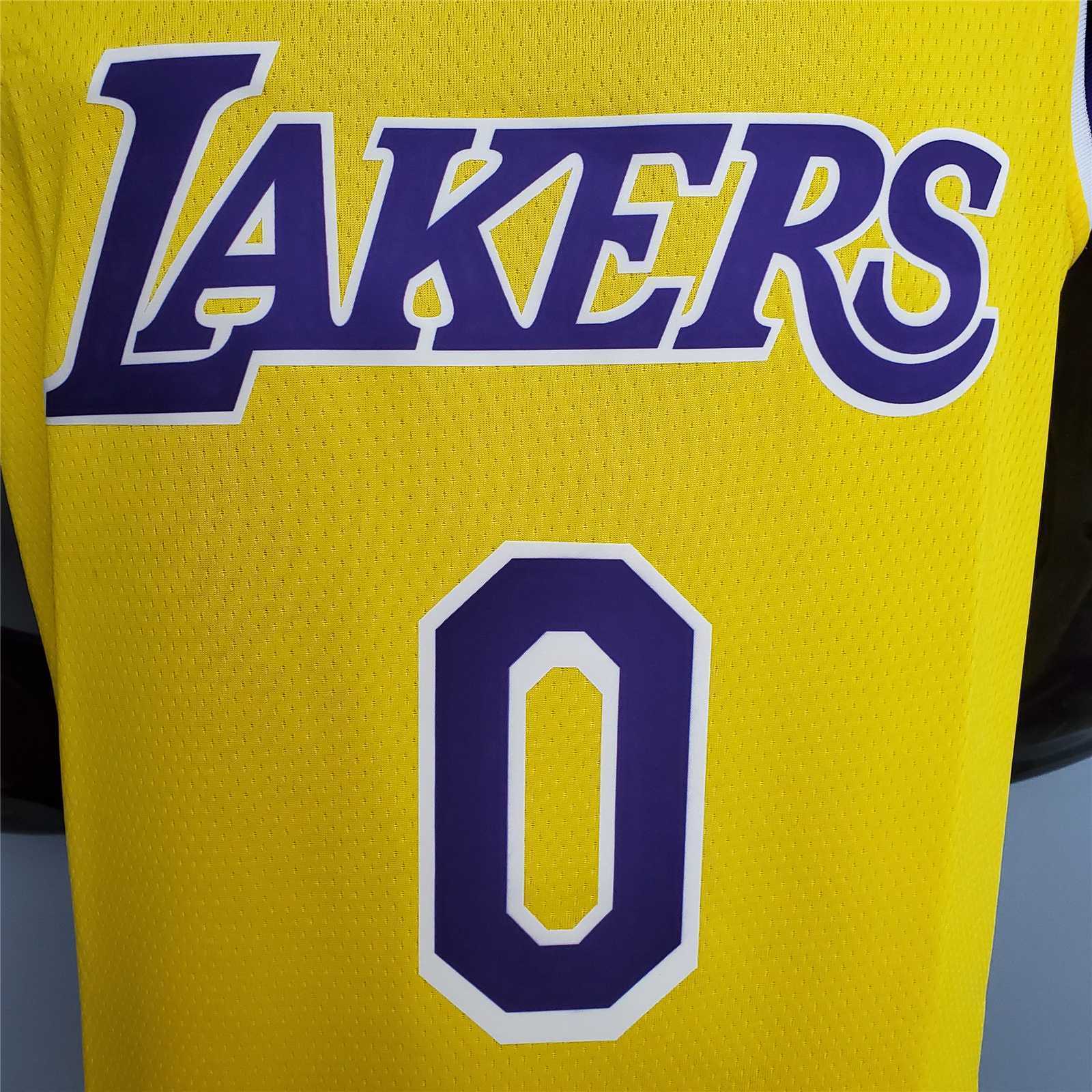 KUZMA #0 Lakers Round neck yellow 4