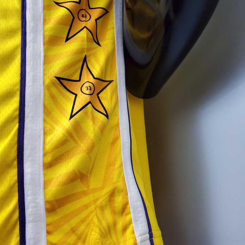KUZMA #0 Lakers V-neck City Edition yellow 2