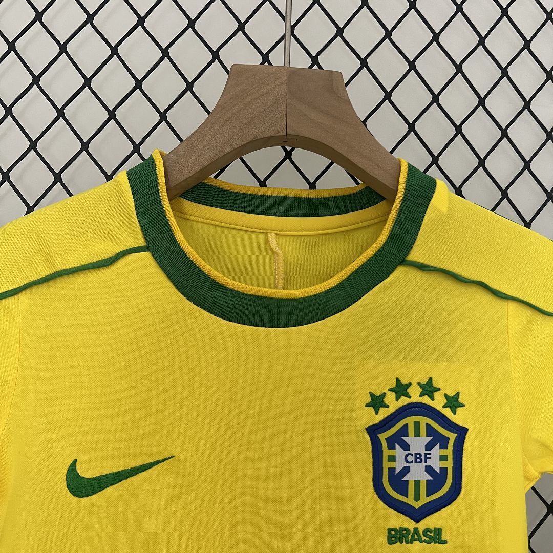 1998 Brazil Home Retro Kids Kit World Cup Shirt Soccer Jerseys Yupoo 7