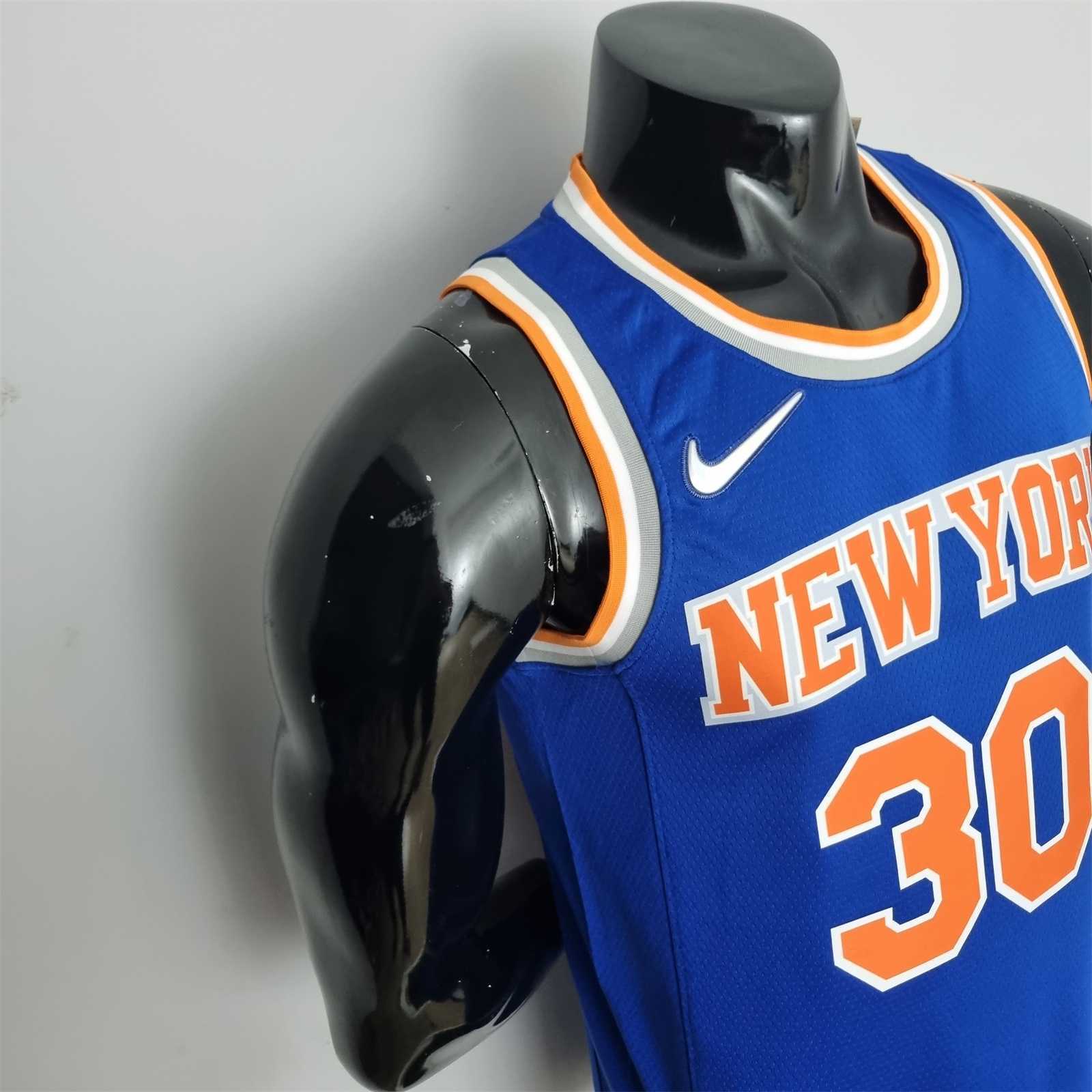 75th Anniversary Randle #30 New York Knicks Blue NBA Jersey 1