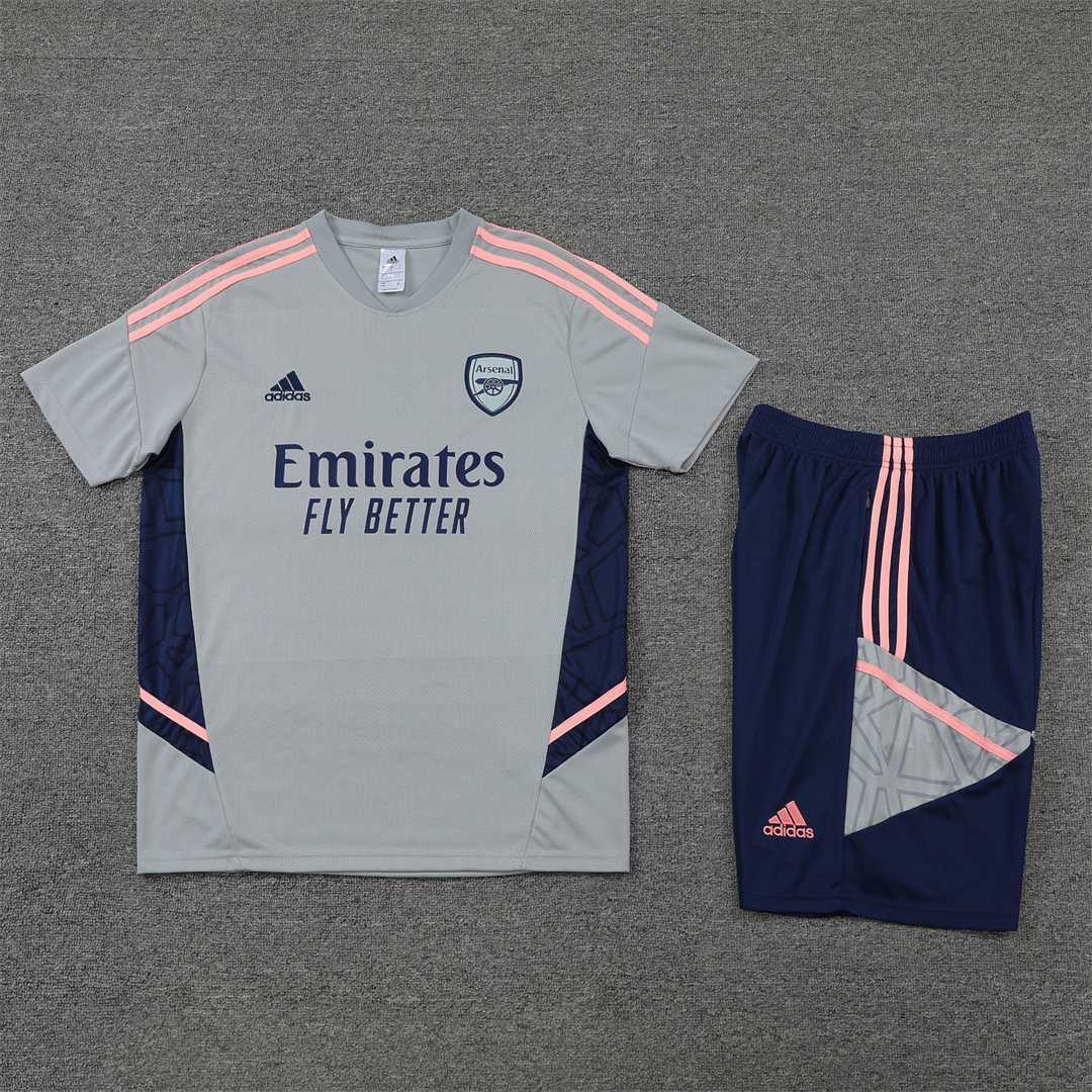 22-23 Arsenal training suit short sleeve kit Grey 17