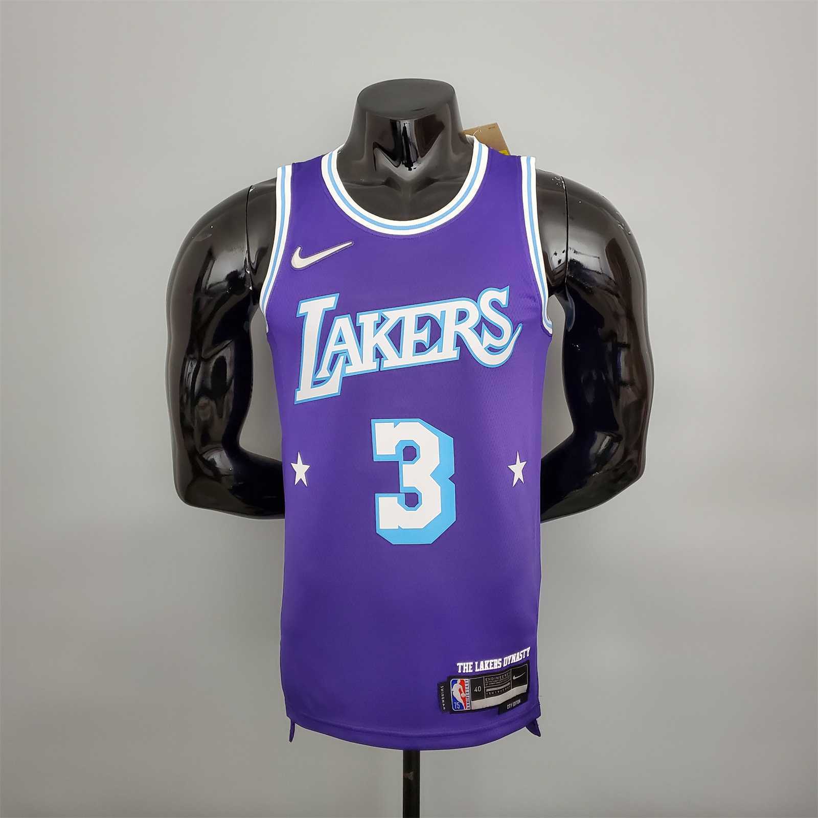 2022 75th Anniversary Davis #3 Lakers City Edition Purple