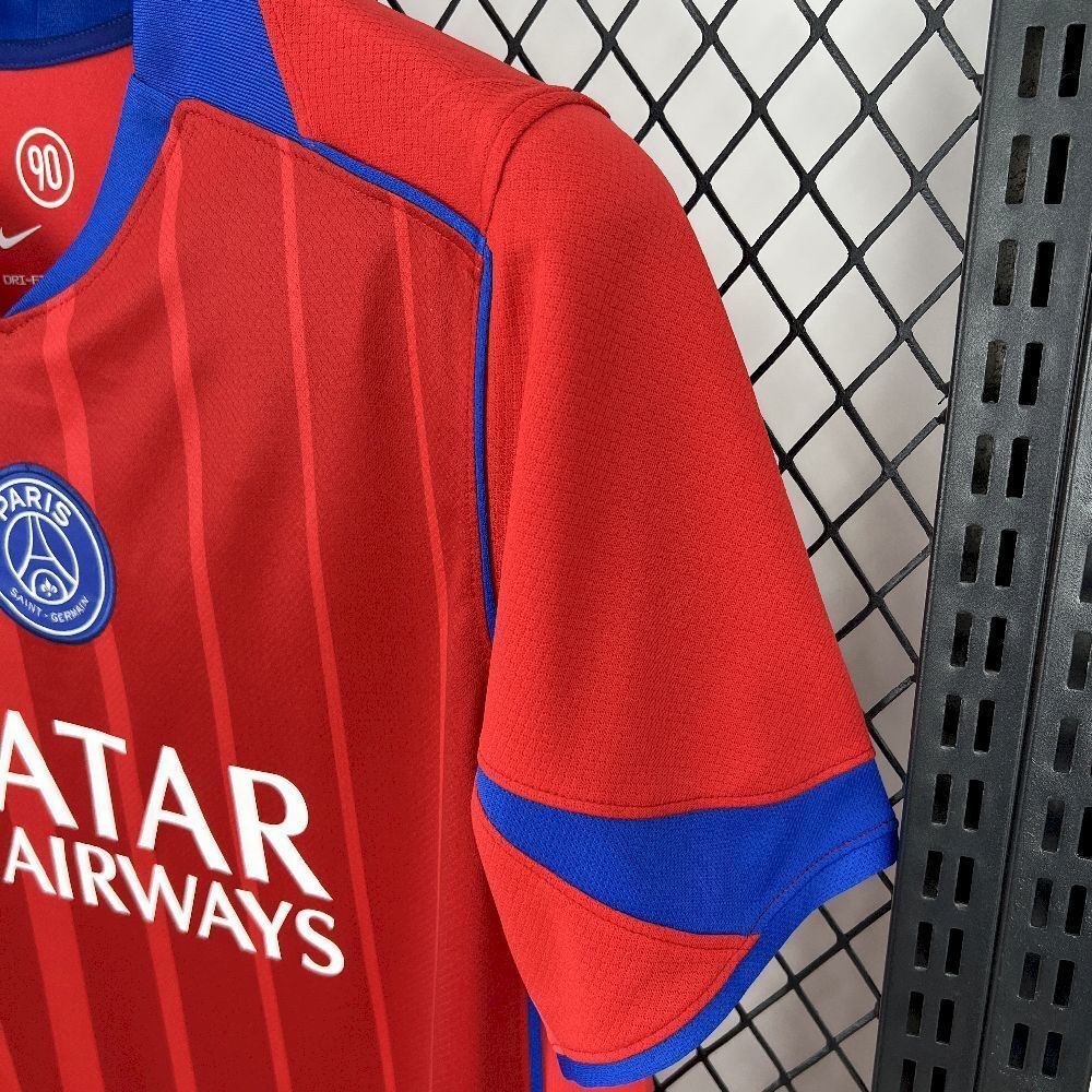 25-26 PSG Third Away Kit Red Sweatshirt Football Summer Sports Shirts AAAAJersey Dropship Yupoo 4