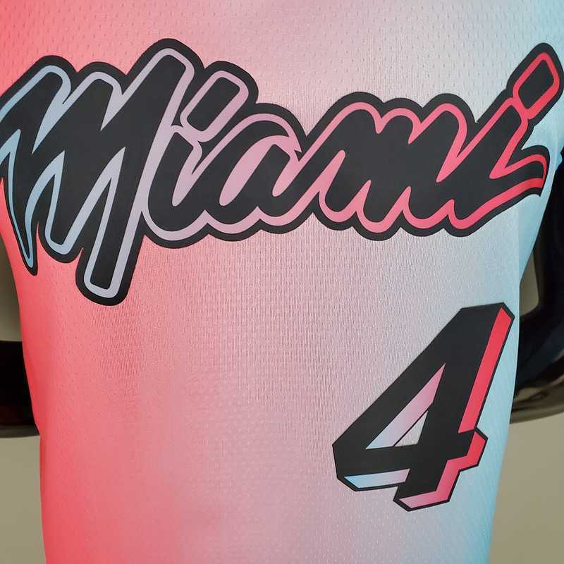 New Miami Heat OLADIPO#4 City Edition Pink Blue Gradient Color 2