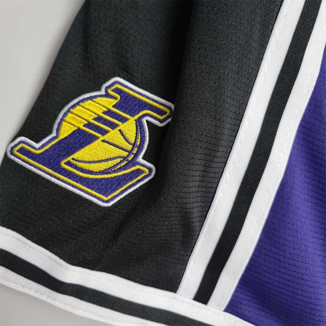2022 Los Angeles Lakers NBA US Training Shorts Purple Black 4