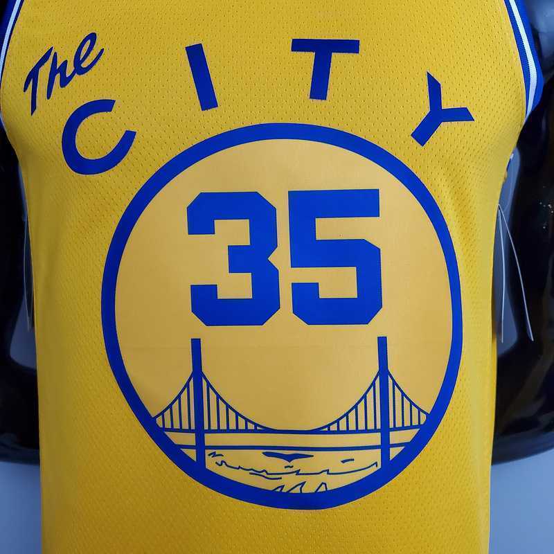 Tram version DURANT#35 Golden State Warriors yellow 1