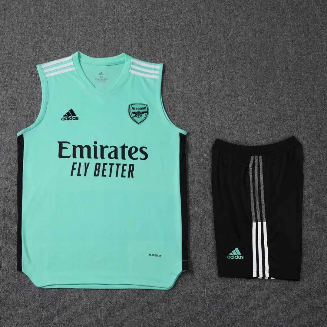 21-22 Arsenal vest training suit kit green 12