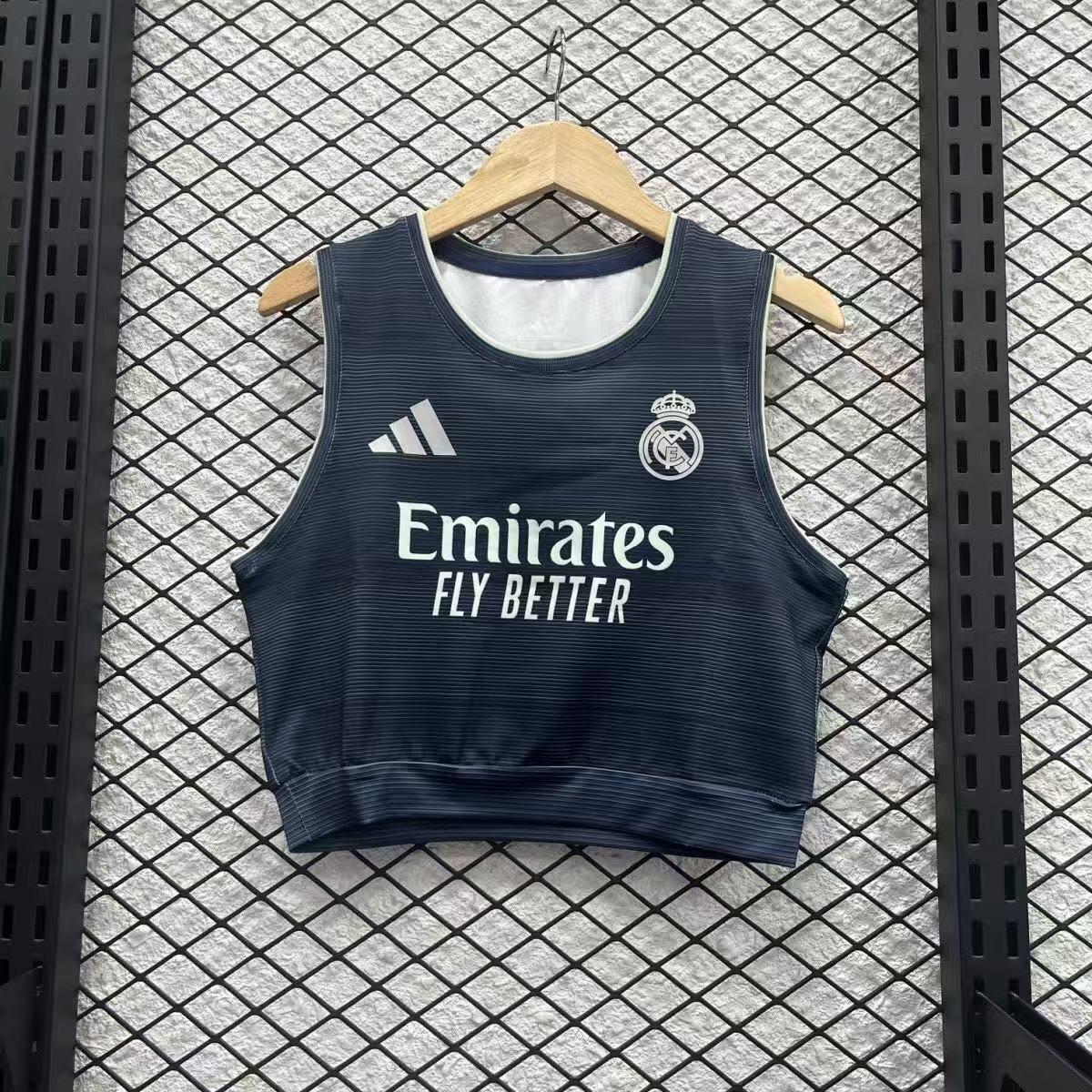 25-26 Real Madrid Away Women Yoga Vest Kit Soccer T-Shirt AAAAJersey Supply Yupoo