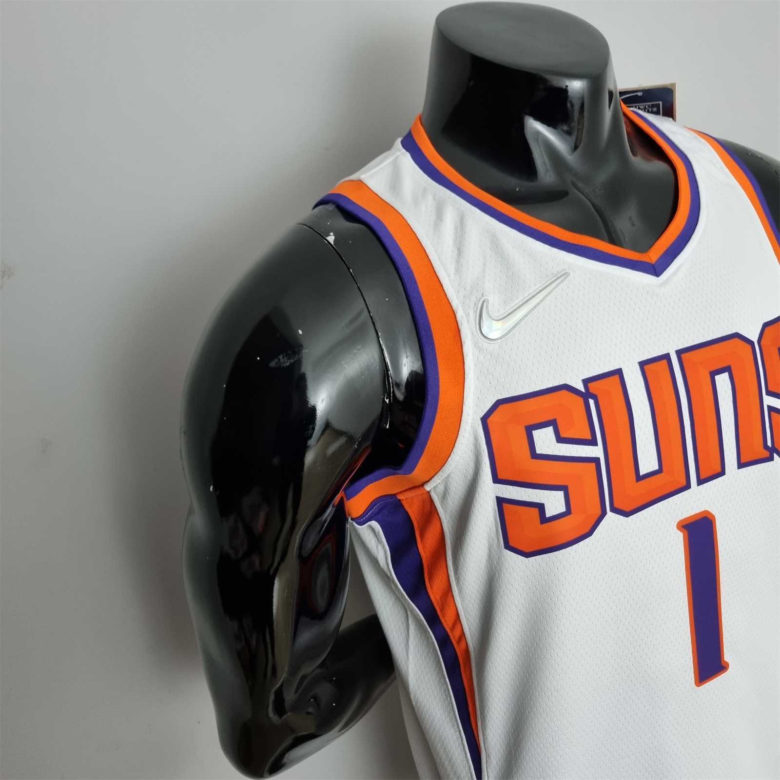 75th Anniversary Booker #1 Phoenix Suns White NBA Jersey 2
