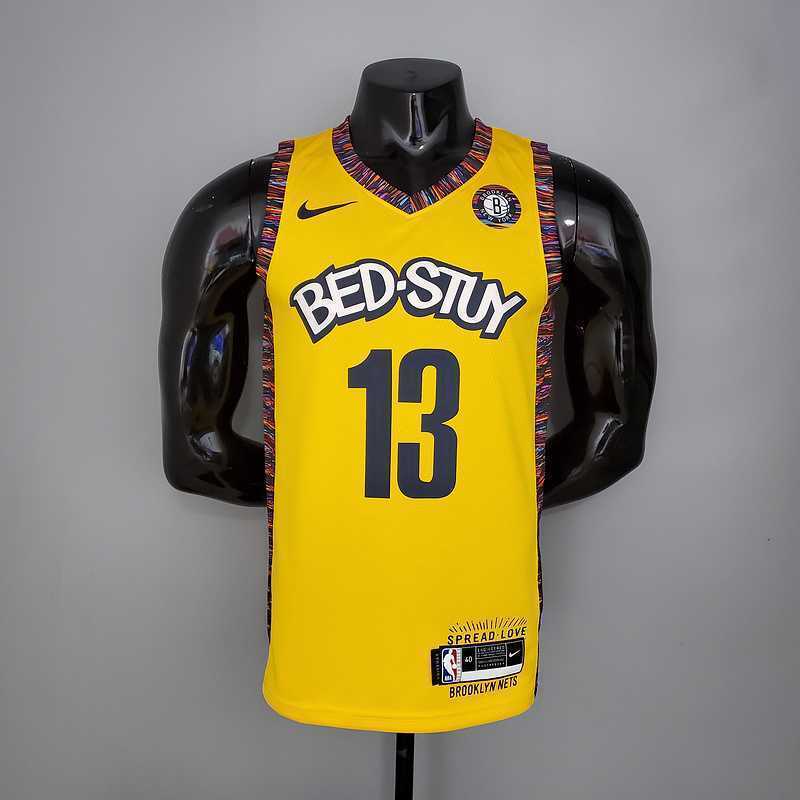 Harden #13 Brooklyn Nets Commemorative Edition Yellow