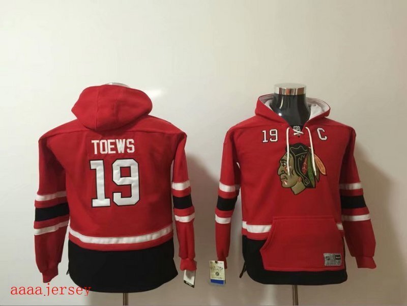 Chicago Blackhawks kids hoodie ice hockey jersey SM-LXL 芝加哥黑鹰队童装带帽衫冰球服 2