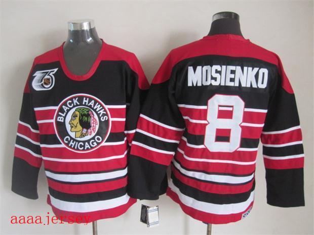 Chicago Blackhawks retro ice hockey jersey M-3XL 芝加哥黑鹰队复古冰球服 11