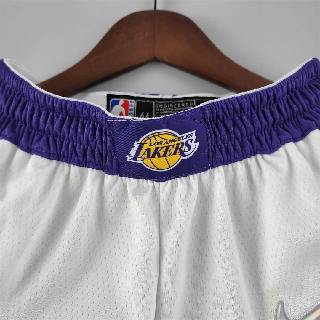 75th anniversary Los Angeles Lakers white NBA shorts 4