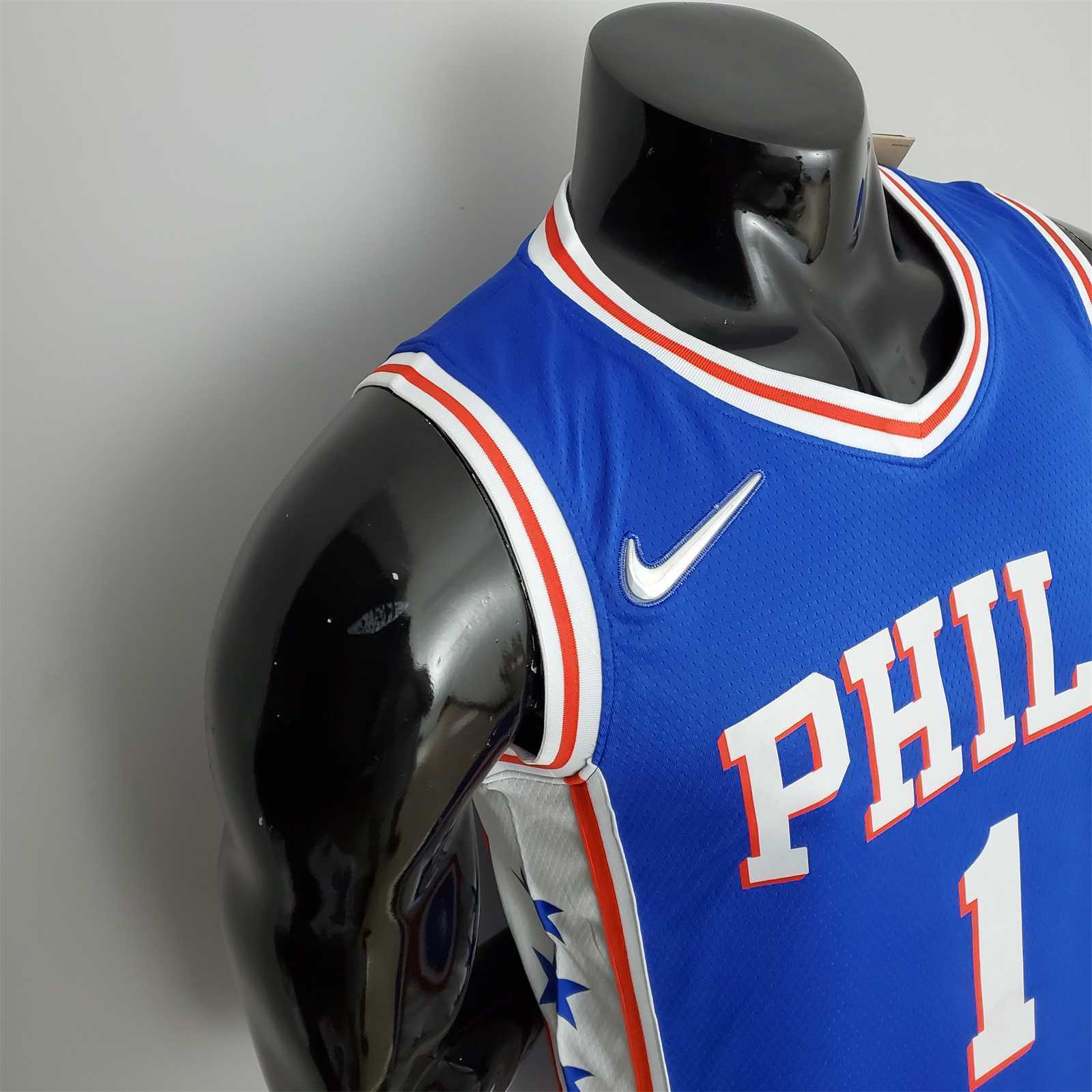 75th Anniversary Philadelphia 76ers HARDEN#1 Blue NBA Jersey 7