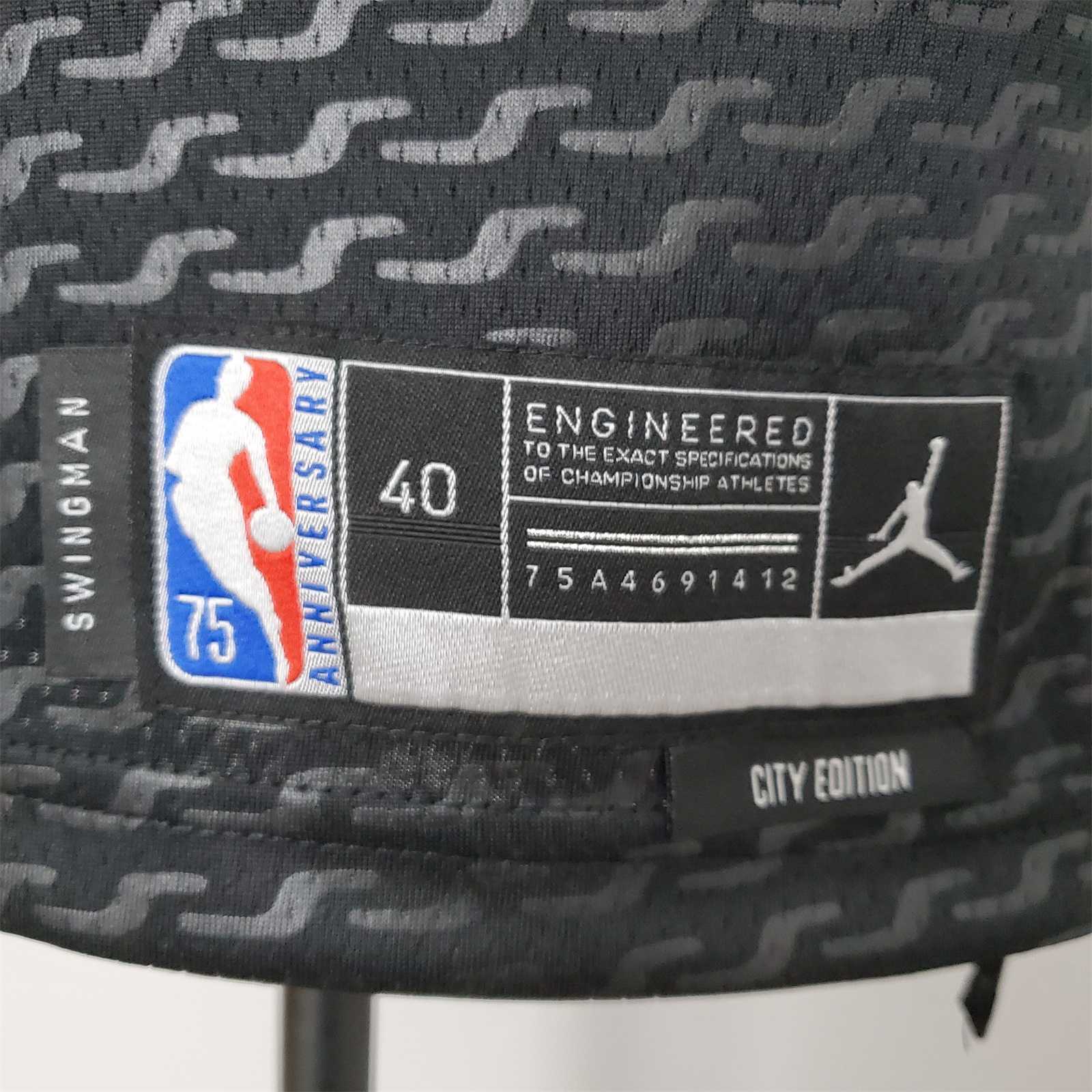 75th Anniversary Williams#55 Jordan Kings Black NBA Jersey 2