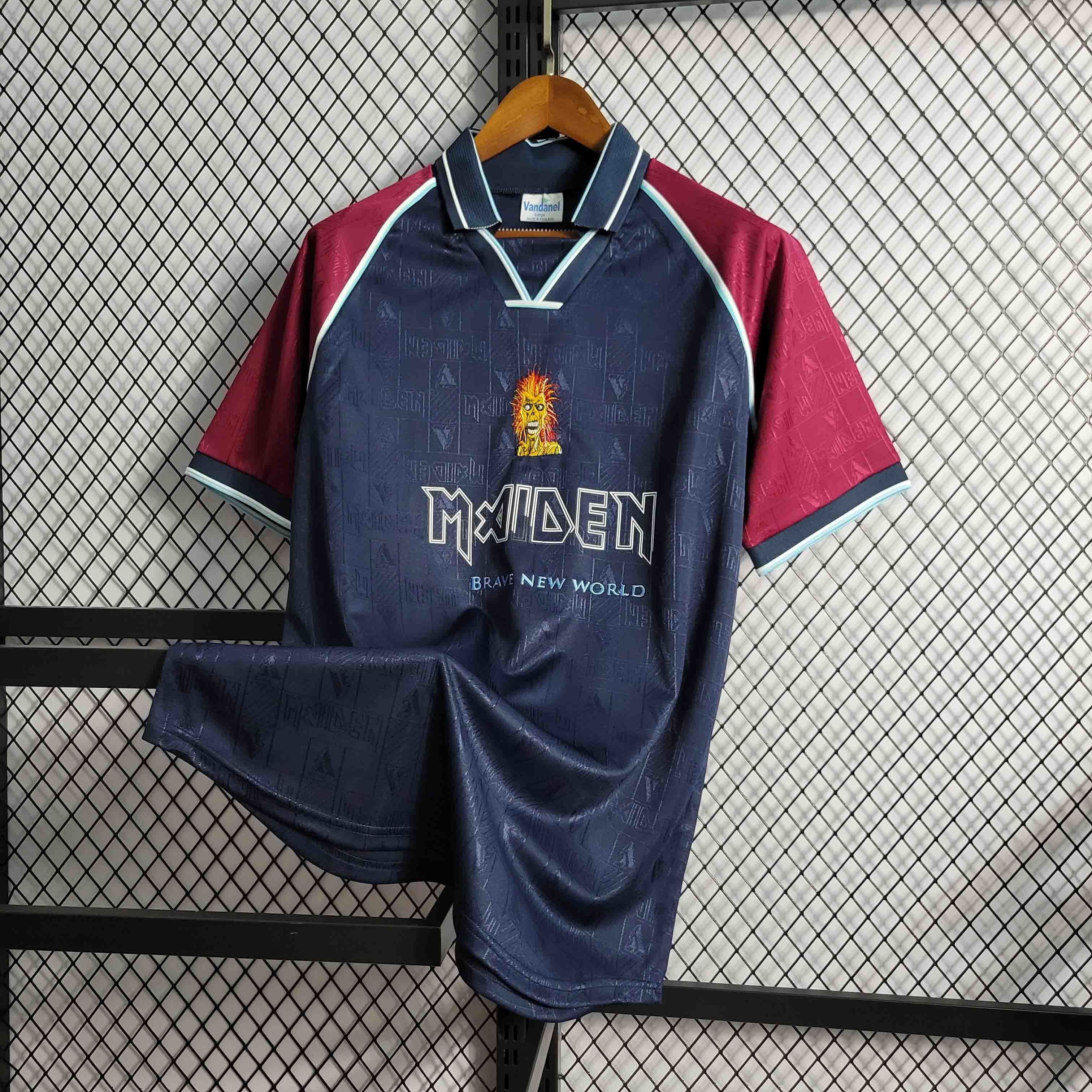99-00 West Ham Iron Maiden Home Retro Kit Vintage Shirt Sport AAAAJersey Yupoo 3