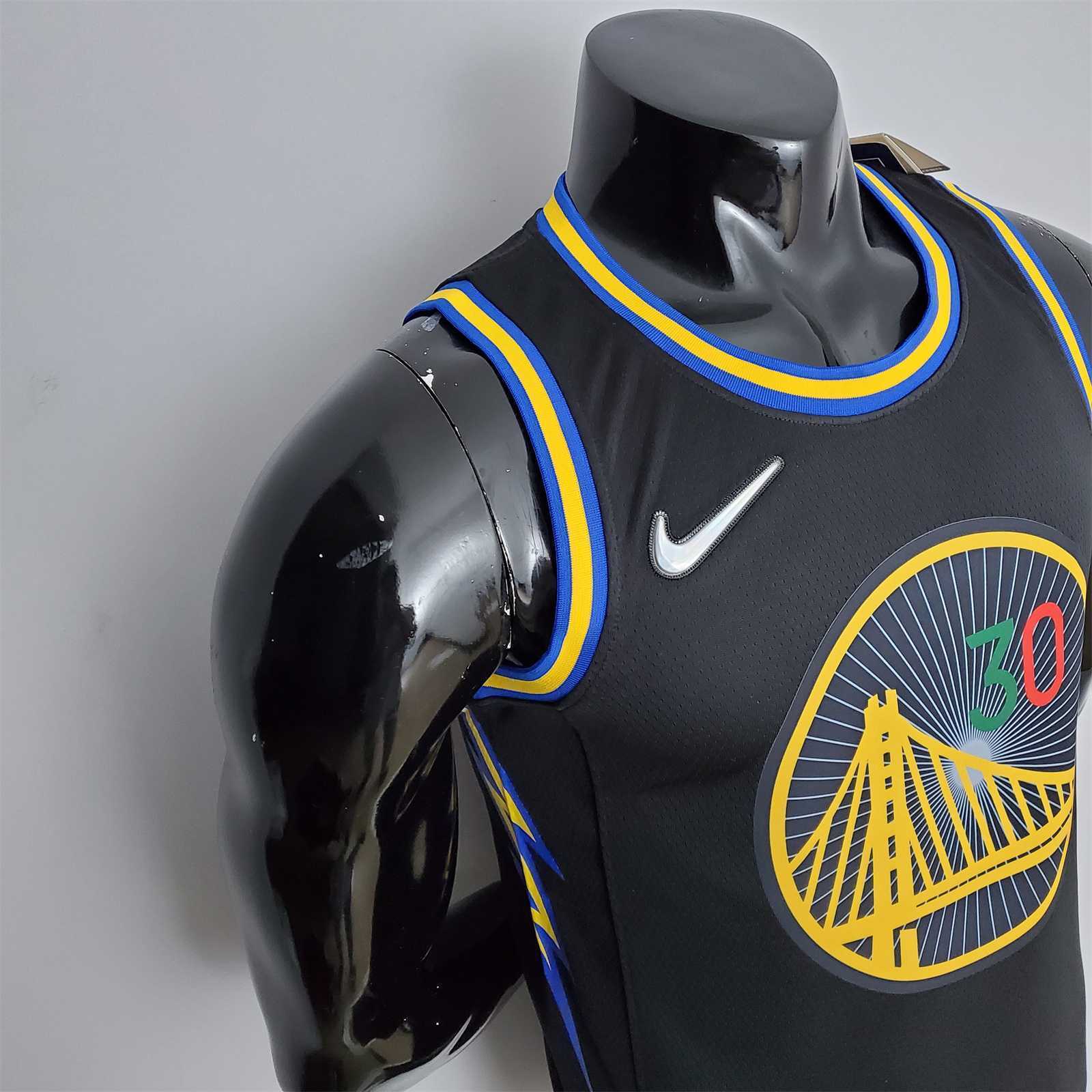 2022 75th Anniversary Golden State Warriors Curry #30 Mexico Edition Black NBA Jersey 5