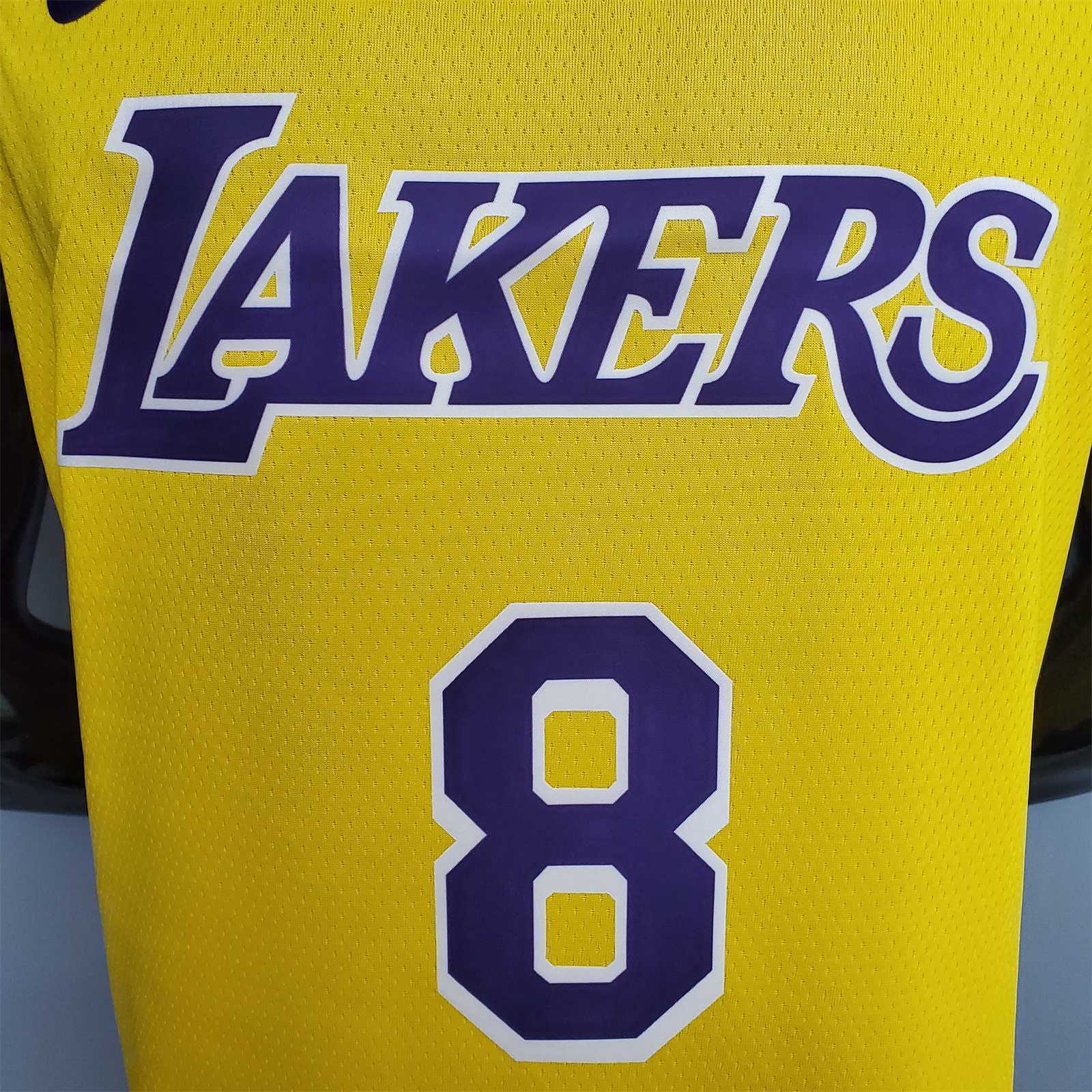 Bryant #8 Lakers Commemorative Edition Round neck yellow1684437008000 1