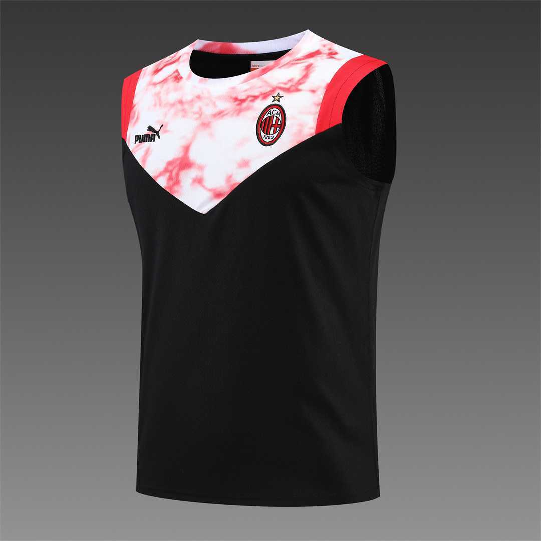 22-23 AC Milan vest training suit kit black red 15
