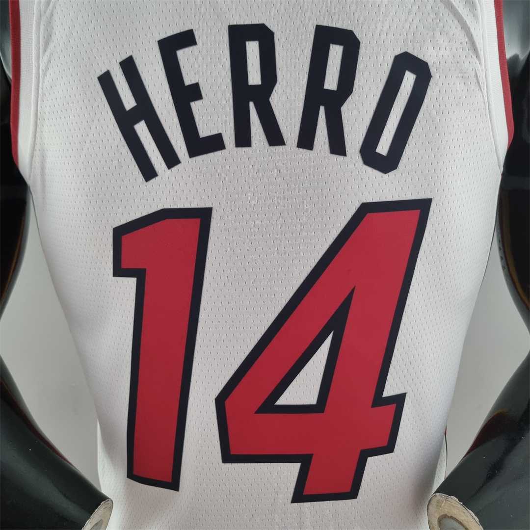 75th Anniversary Miami Heat HERRO#14 White NBA Jersey 3