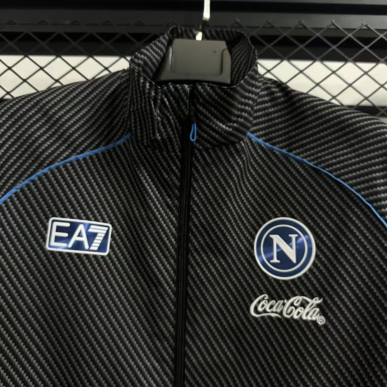 25-26 Naples Pad Printed Black Waterproof Windbreaker Jackets AAAAJersey Yupoo 1