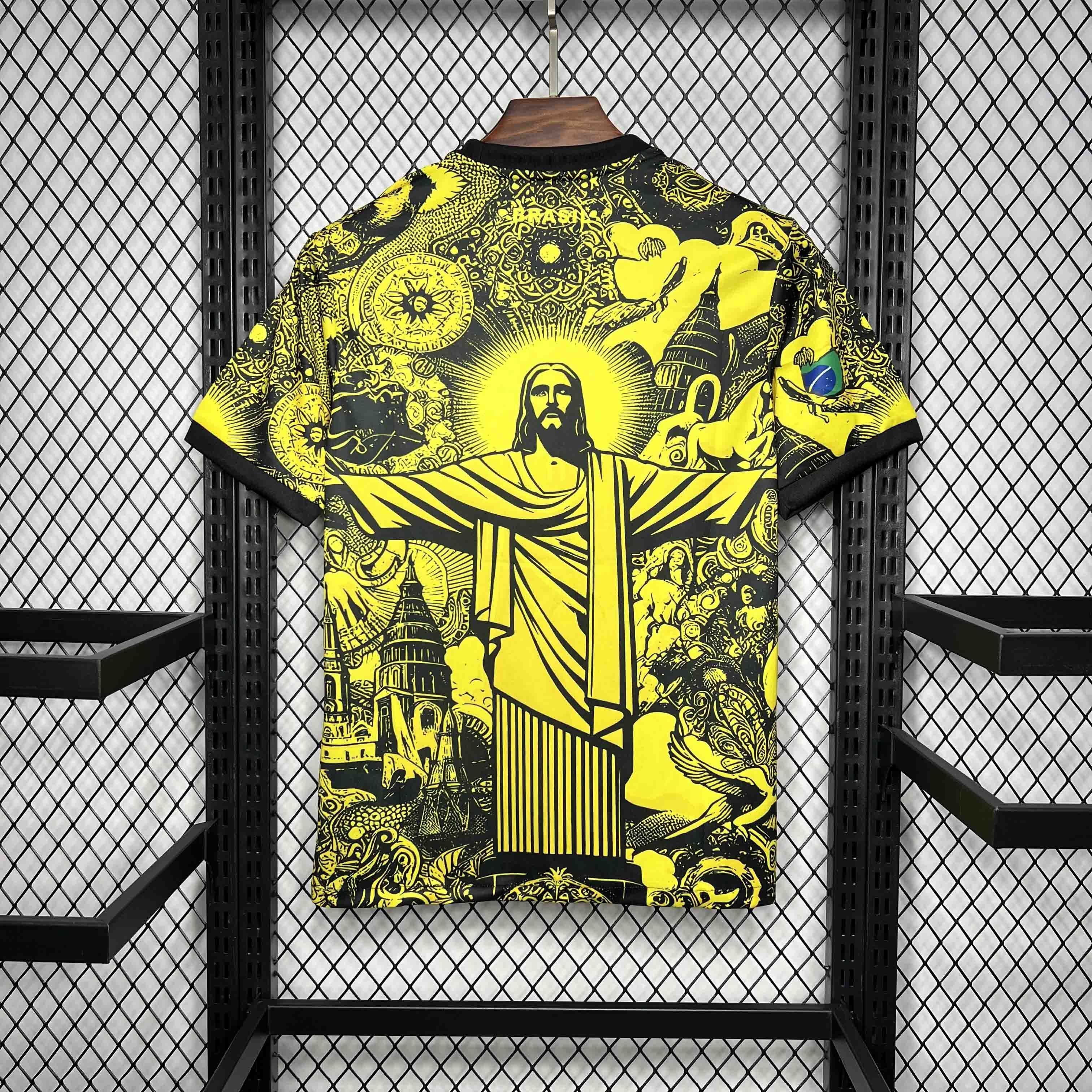 24-25 Brazil Jesus the Redeemer Yellow Special Edition Kit AAAAJersey Supplier Yupoo 5