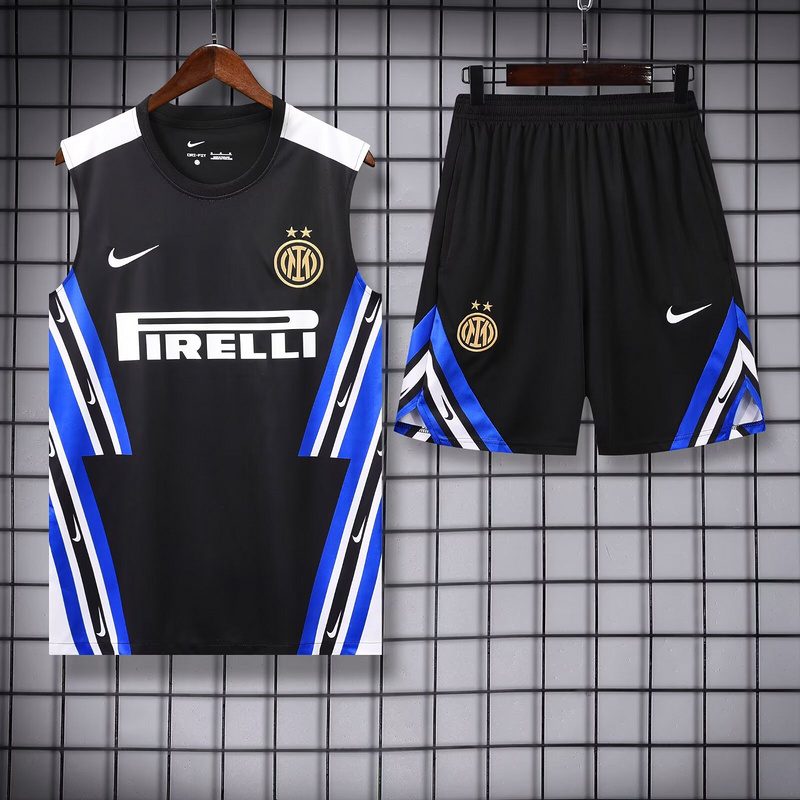25-26 Inter Milan Retro Black Training Kits Football Vest Suits 2