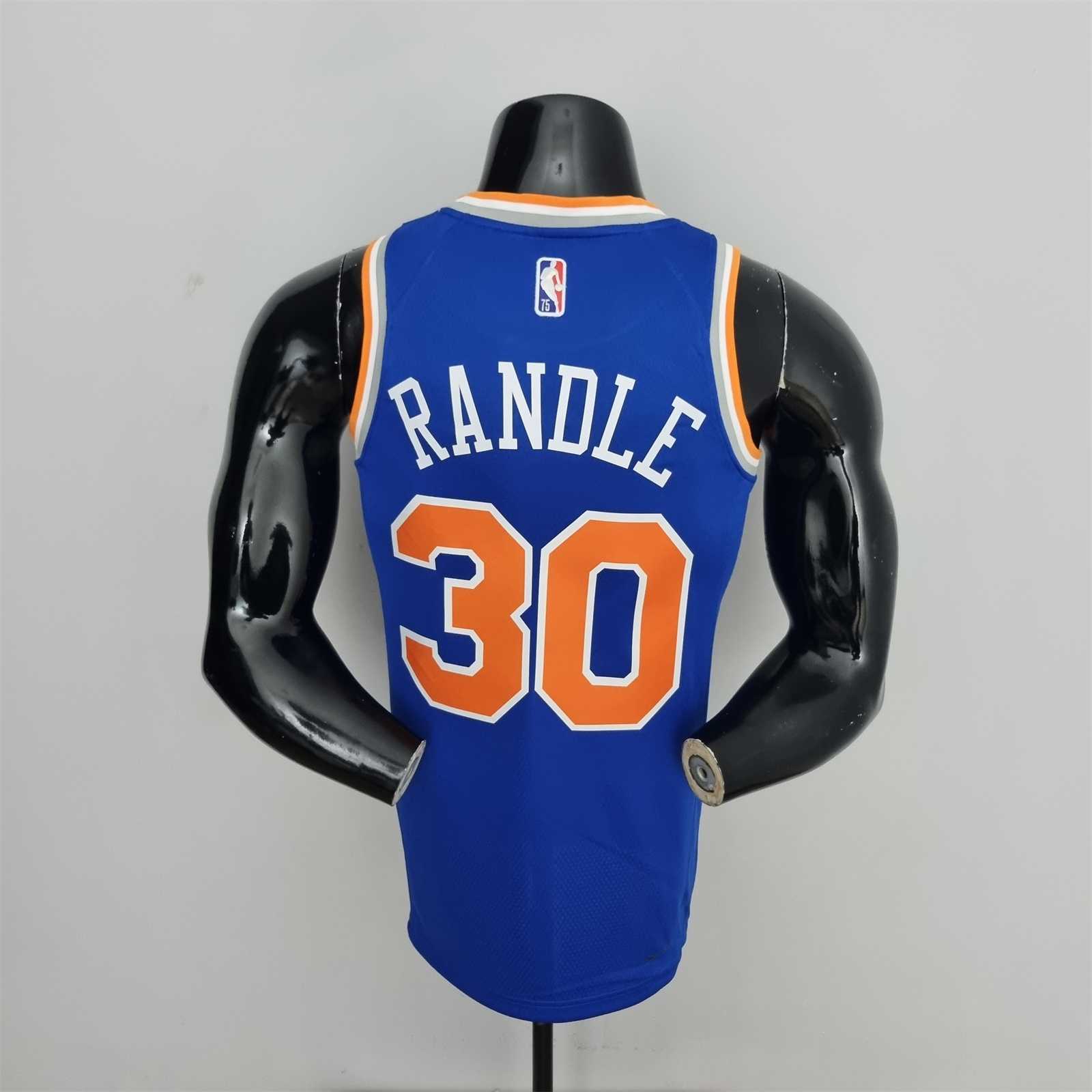 75th Anniversary Randle #30 New York Knicks Blue NBA Jersey 8