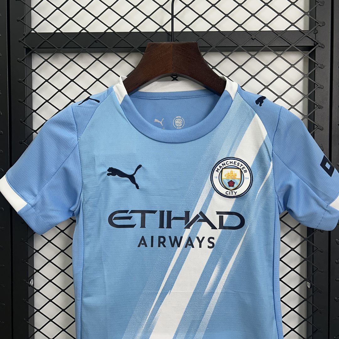 25-26 Manchester City Home Kid Kits Youth Apparels AAAAJersey Supply Yupoo 4