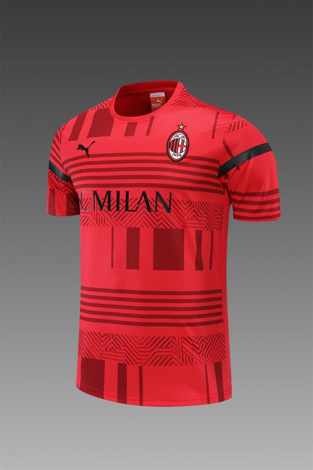 22-23 AC Milan Training Suit Short Sleeve Kit Red 11