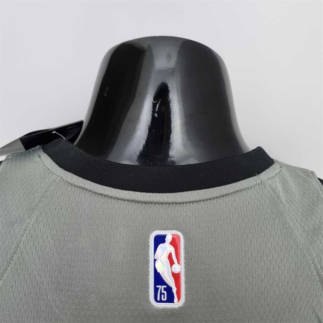 75th Anniversary Irving #11 Brooklyn Nets City Edition Gray NBA Jersey 9