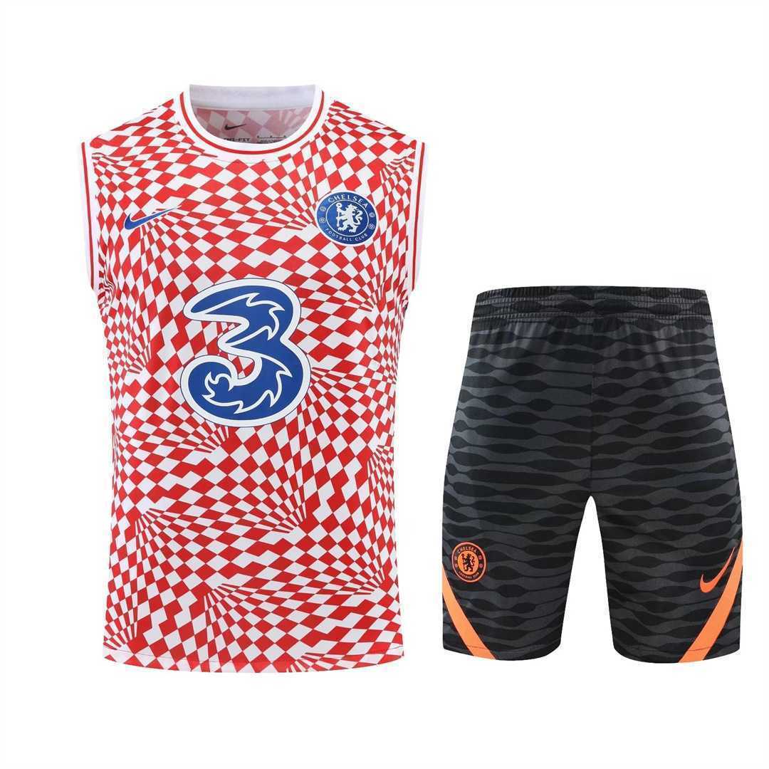 22-23 Chelsea vest training suit kit red and white 20