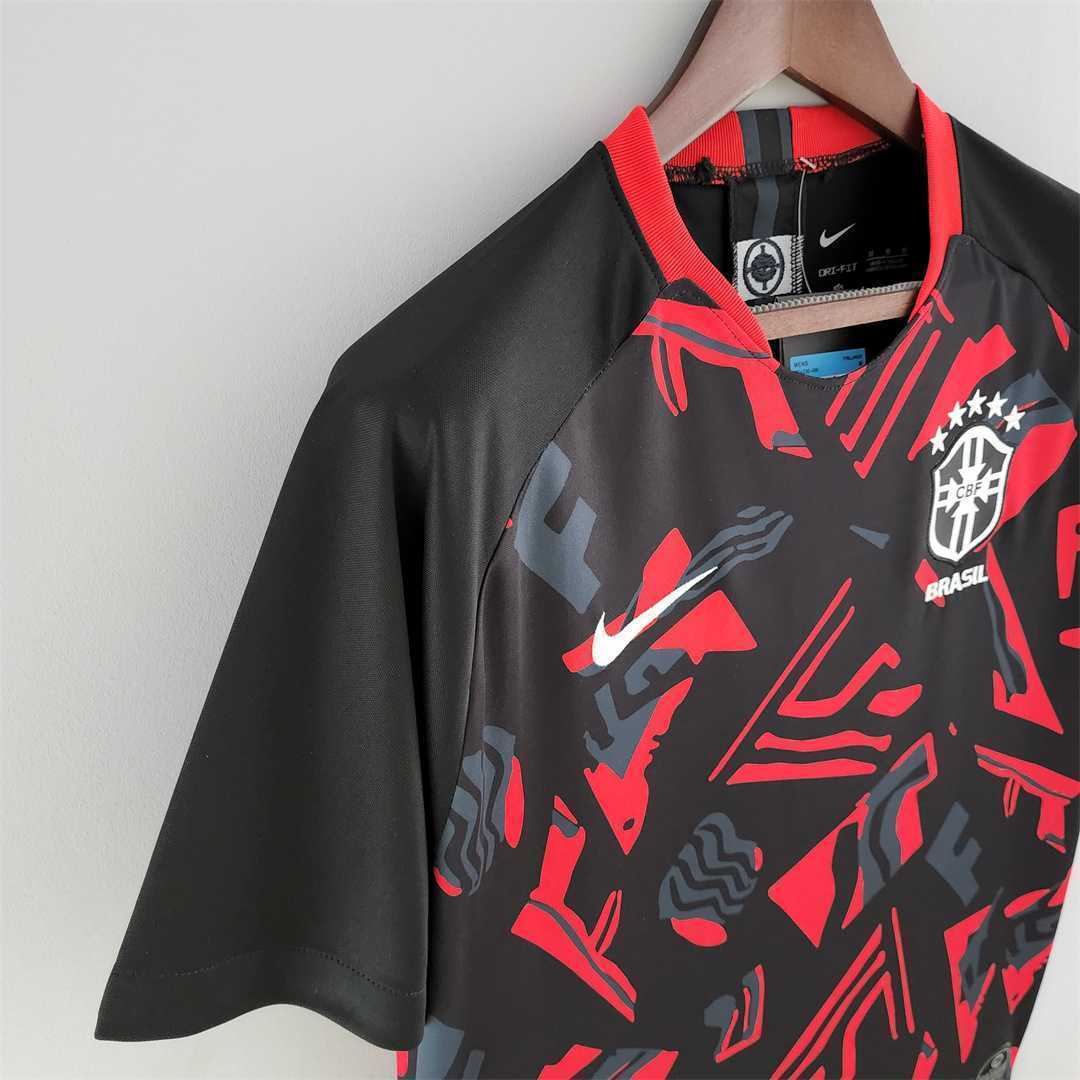 2022 Brazil training suit red black 7