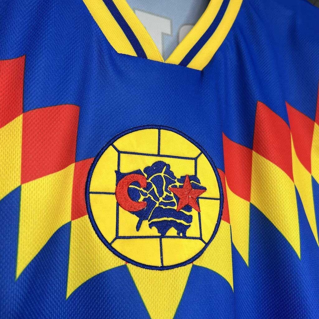 95-96 Club America RTW Blue Retro Kit Vintage Shirt Sport AAAAJersey Yupoo 1