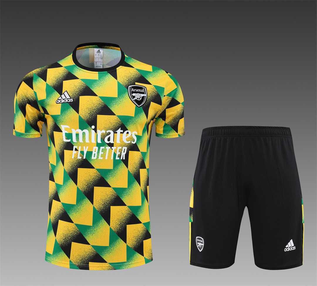 22-23 Arsenal Training Suit Short Sleeve Kit Yellow Camo 6