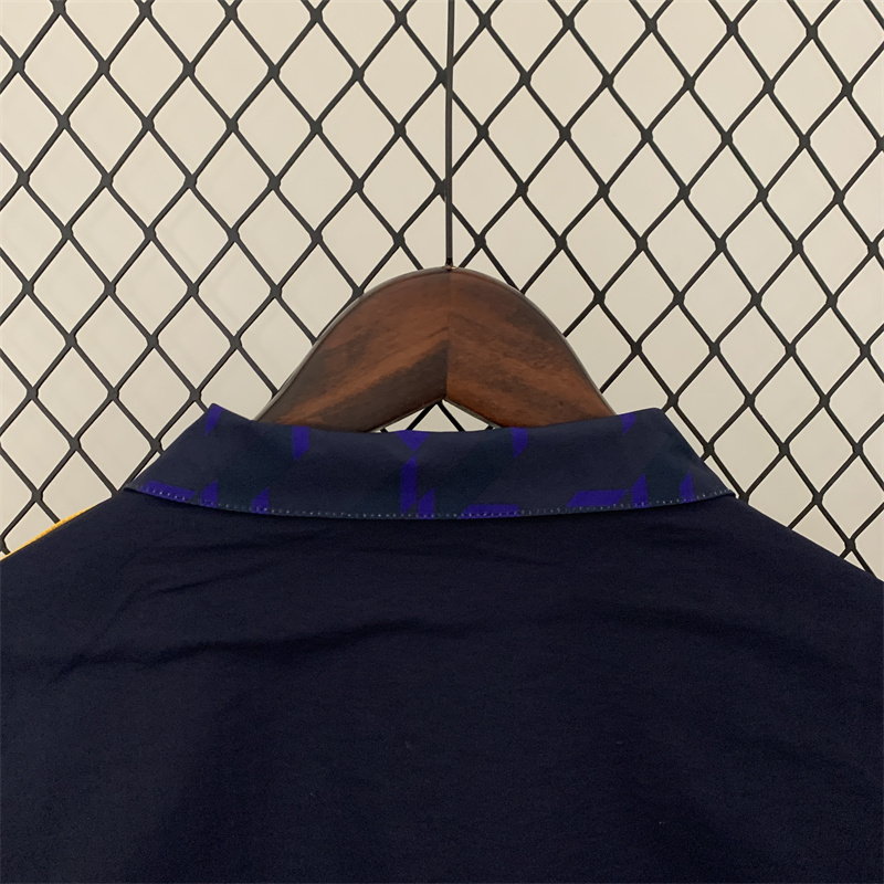 23-24 Real Madrid Trench Coat Reversible Windbreaker Navy 7