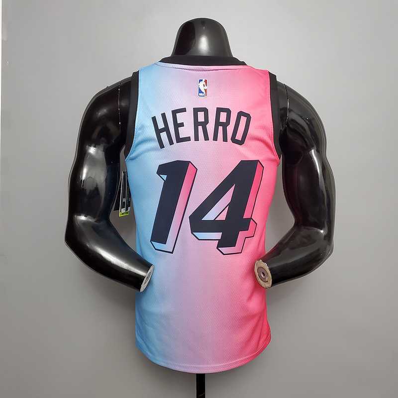 New Miami Heat HERRO#14 City Edition Pink Blue Gradient Color 6