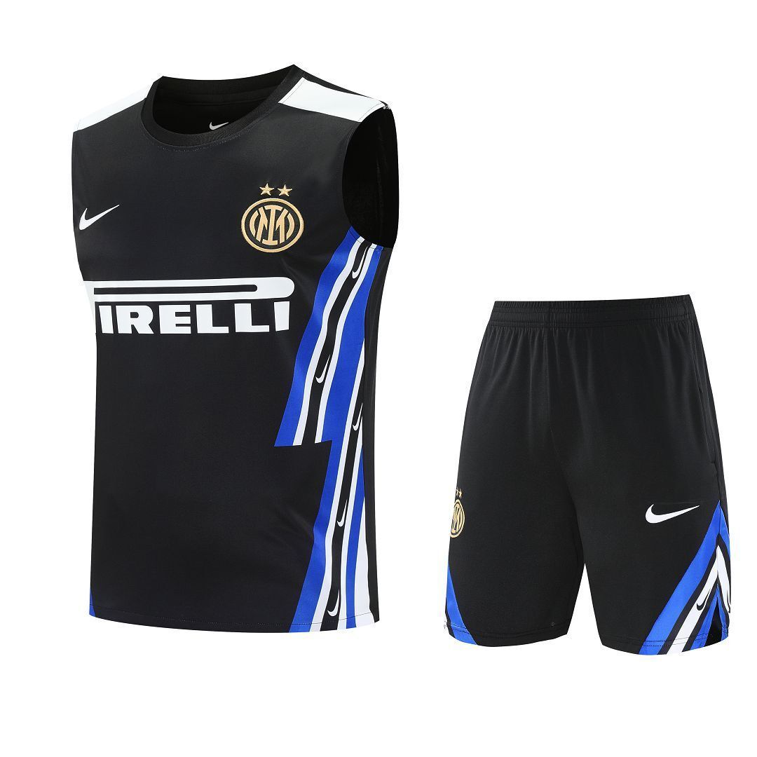 25-26 Inter Milan Retro Black Training Kits Football Vest Suits