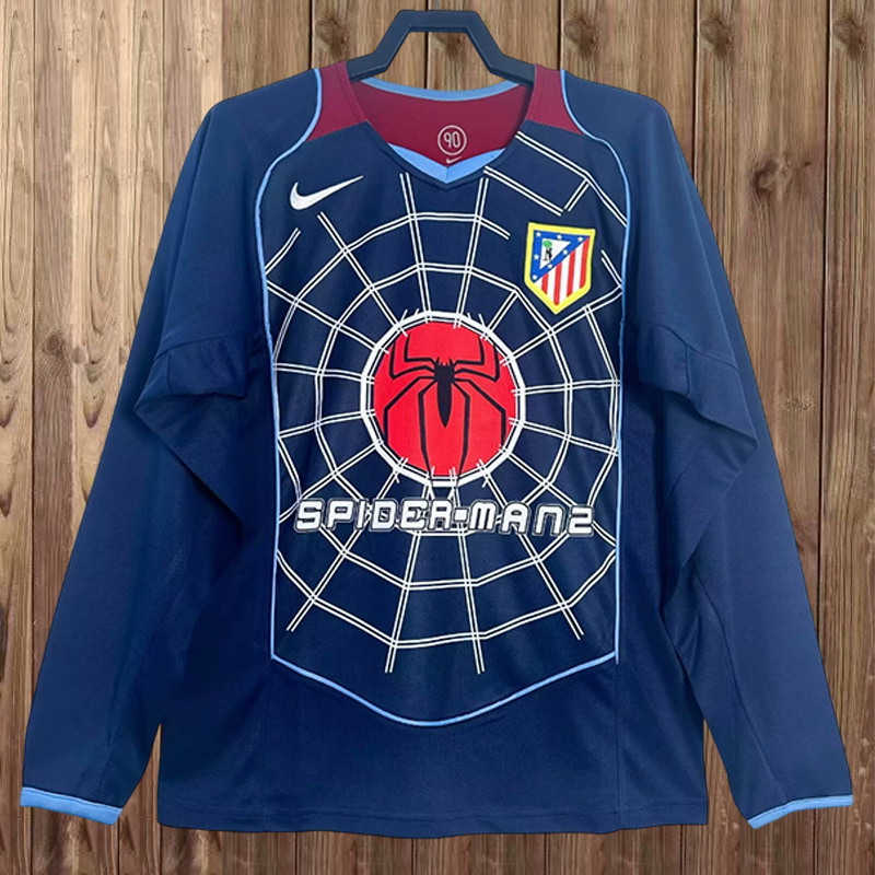 04-05 Atletico Madrid Away Retro Kit Long Sleeve Shirt Soccer AAAAJersey Yupoo