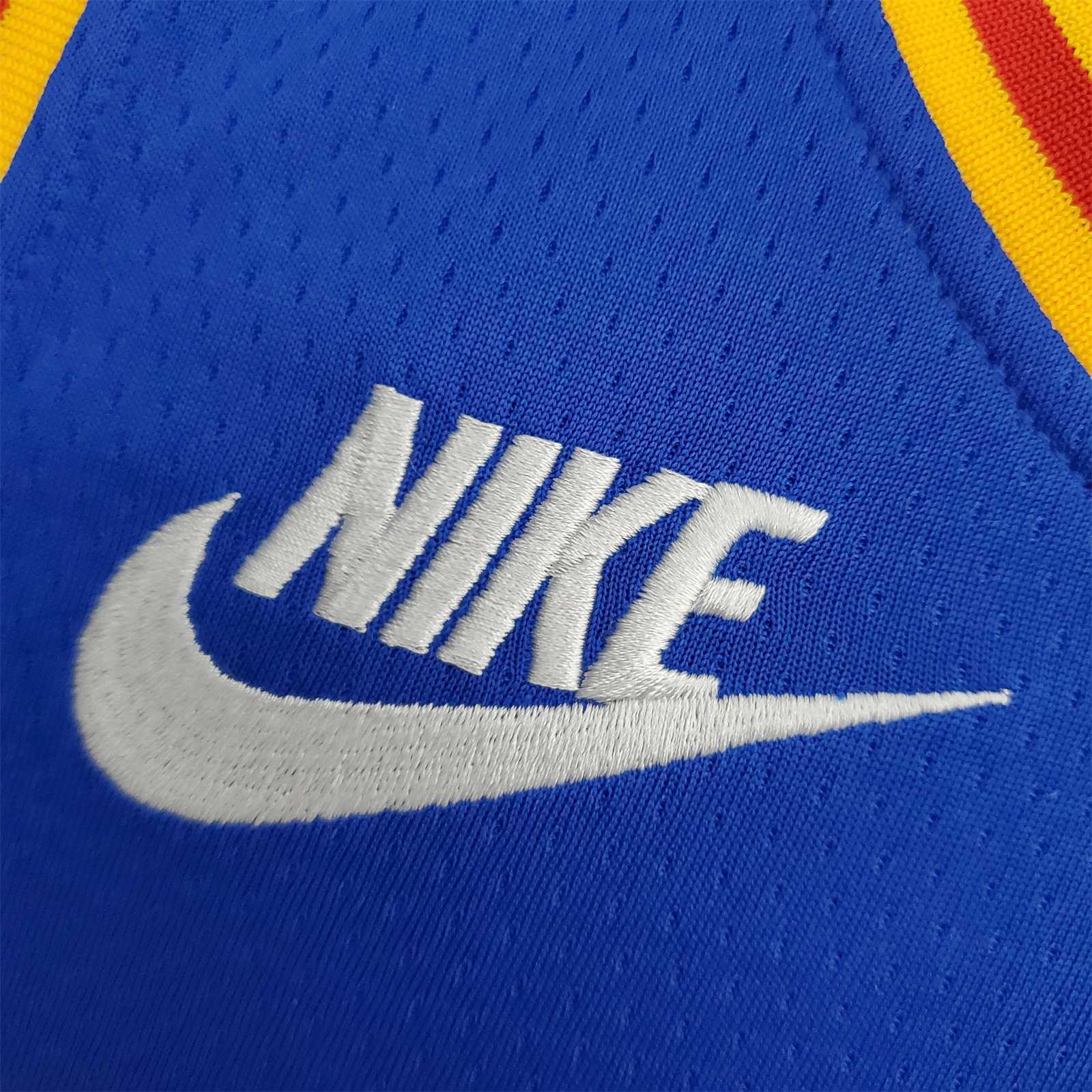 75th Anniversary Cuminga#00 Warriors Vintage Blue NBA Jersey 3