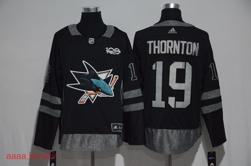 San Jose Sharks 100 anniversary ice hockey jersey M-3XL 圣何塞鲨鱼队100周年纪念版冰球服 1