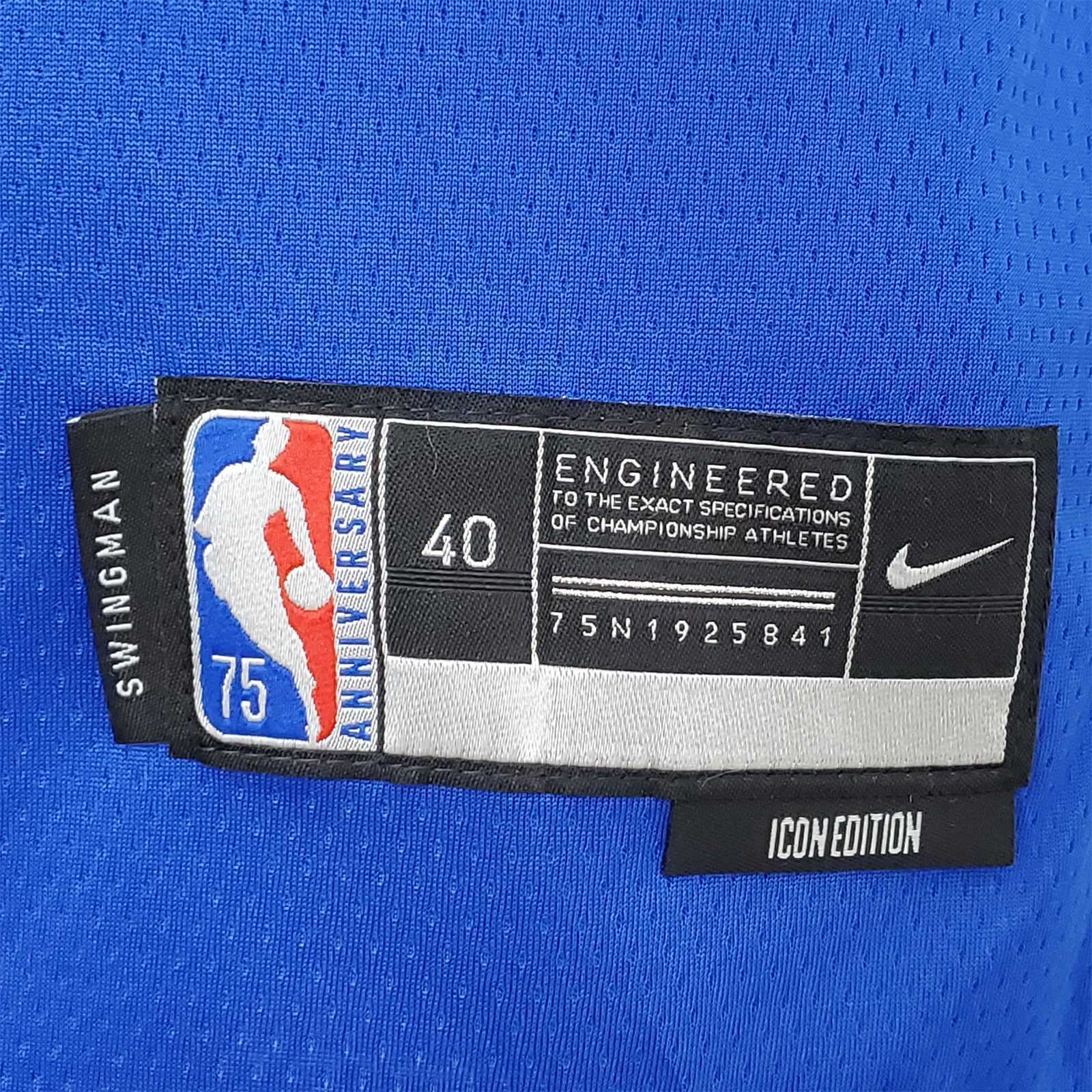 75th Anniversary Philadelphia 76ers EMBIID#21 Blue NBA Jersey 3