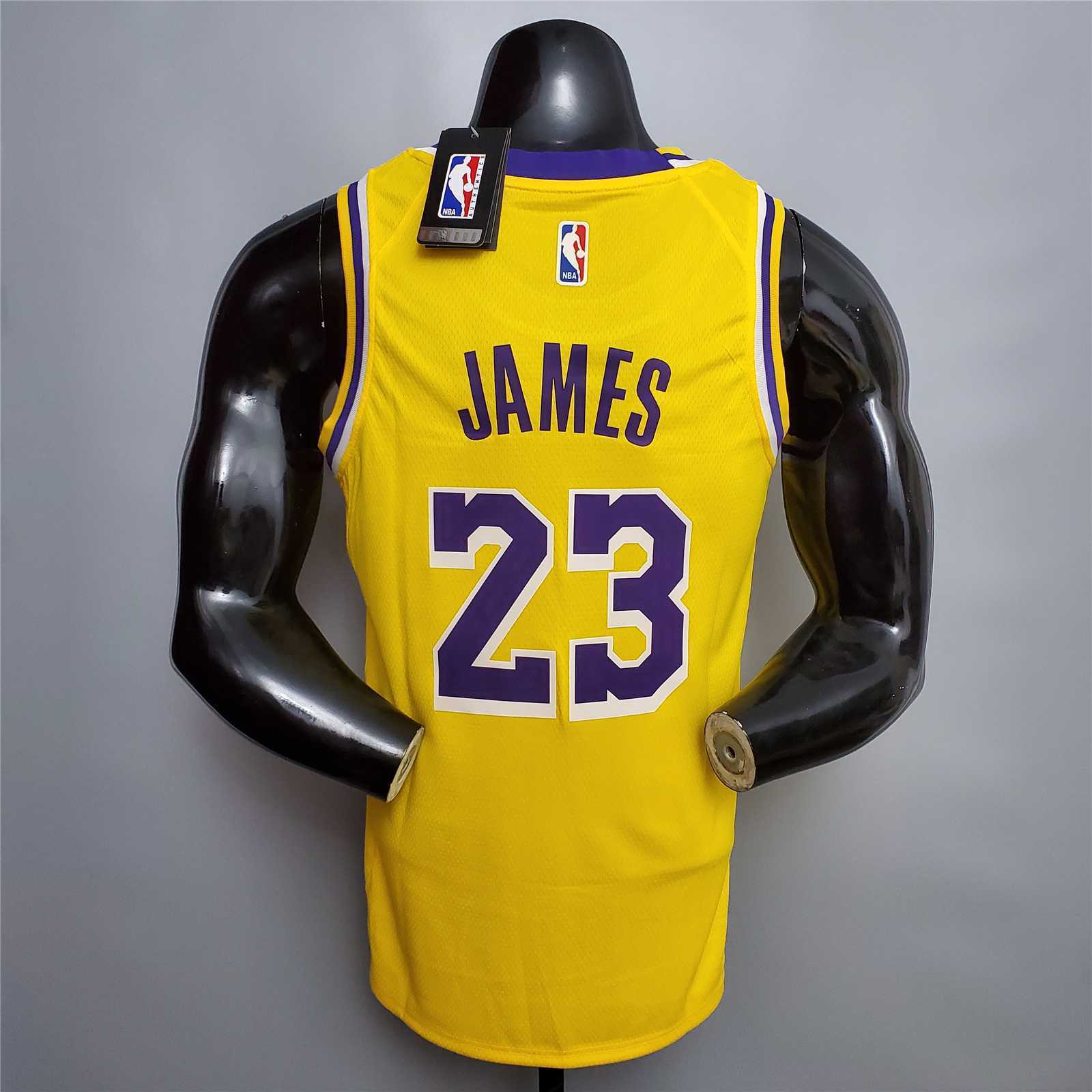 James #23 Lakers Round neck yellow 2