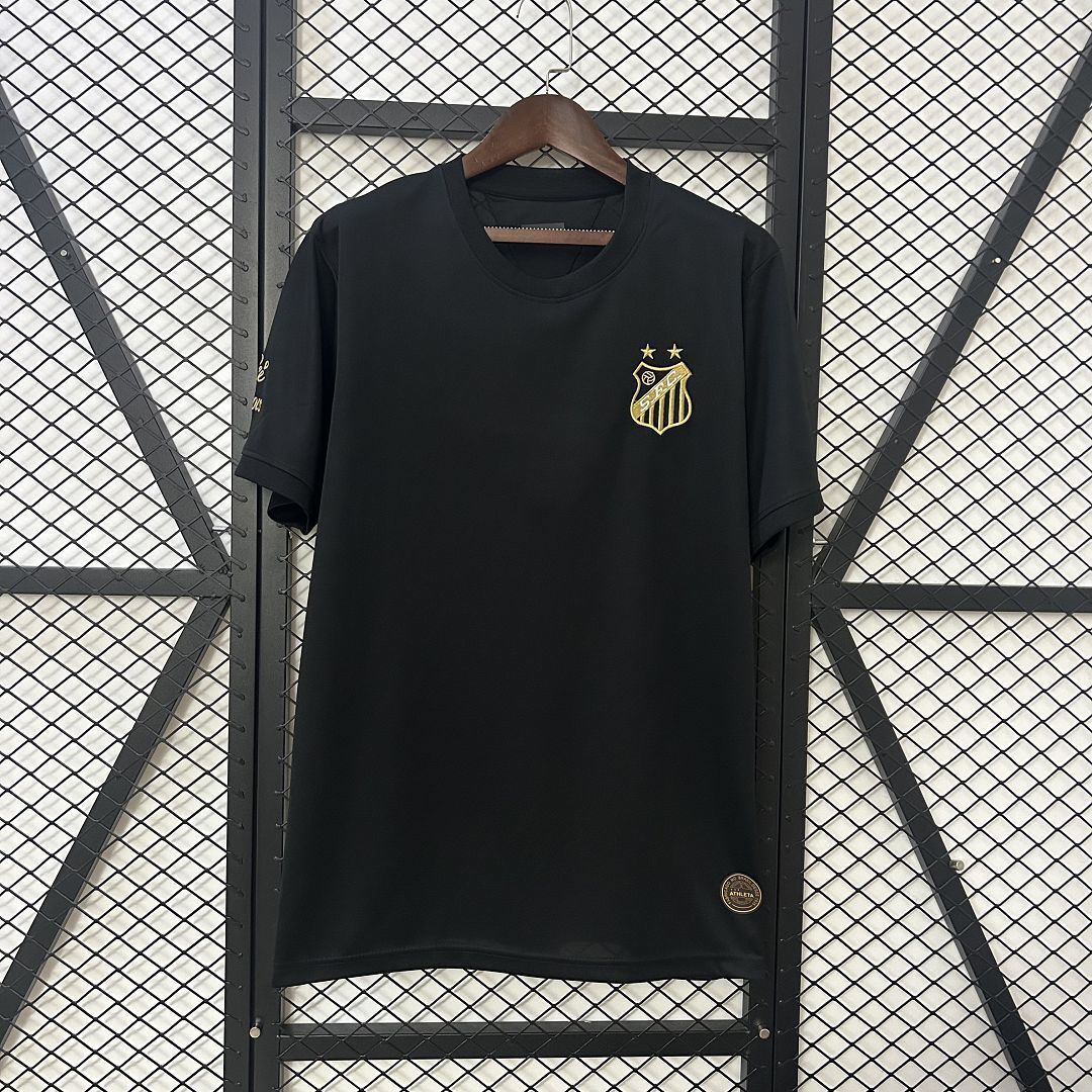 25-26 Santos Pelé Black Kit Soccer T-Shirt AAAAJersey Dropship Yupoo